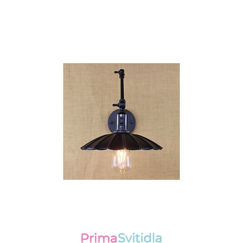 Ložnice Noční lampa Hotelová inženýrská restaurace Retro matný černý pásek s dvojitým vypínačem s dlouhým ramenem