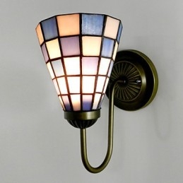 15CM moderní a smluvní lampa z barevného skla nástěnná lampa Inn Blue And White Squares Lights