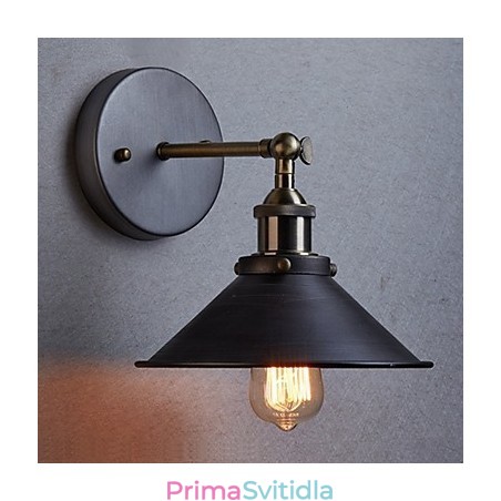 Industrial Vintage Edison Simplicity 1 Světlá nástěnná jídelna Studovna Kancelář Chodba Kovové nástěnné svítidlo Industrial Vintage Edison Simplicity 1 Světlá nástěnná jídelna Studovna Kancelář Chodba Kovové nástěnné svítidlo