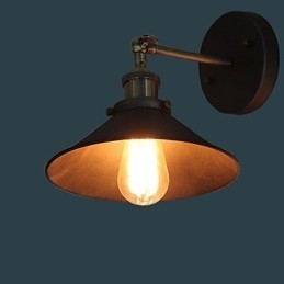 Industrial Vintage Edison Simplicity 1 Světlá nástěnná jídelna Studovna Kancelář Chodba Kovové nástěnné svítidlo