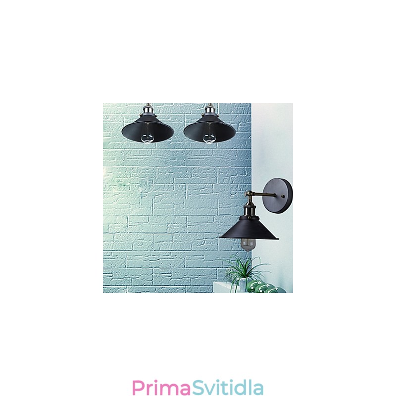 Industrial Vintage Edison Simplicity 1 Světlá nástěnná jídelna Studovna Kancelář Chodba Kovové nástěnné svítidlo