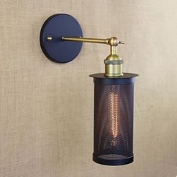 Nástěnná lampa tepané železo s železnou sítí