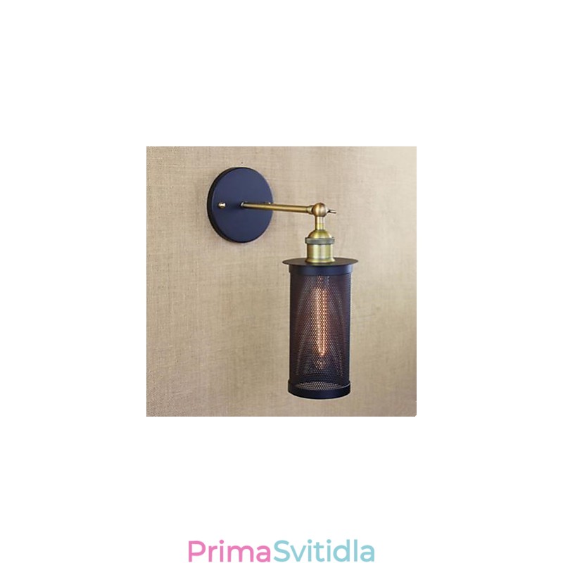 Nástěnná lampa tepané železo s železnou sítí