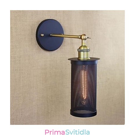 Nástěnná lampa tepané železo s železnou sítí Nástěnná lampa tepané železo s železnou sítí