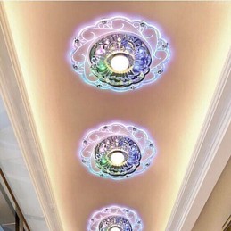 Křišťálová stropní lampa Bodové svítidlo SMD 3W kreativní lampa tubusové světlo Barevné kopulovité světlo