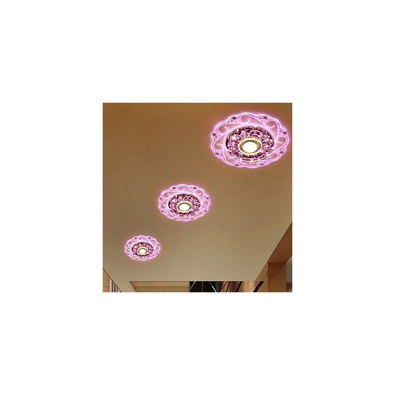 Křišťálová stropní lampa Bodové svítidlo SMD 3W kreativní lampa tubusové světlo Barevné kopulovité světlo