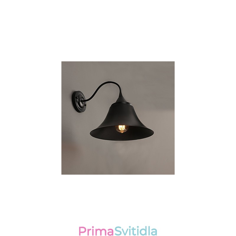 Designová nástěnná lampa ve stylu Duds Loft ve starém černém železném uzávěru