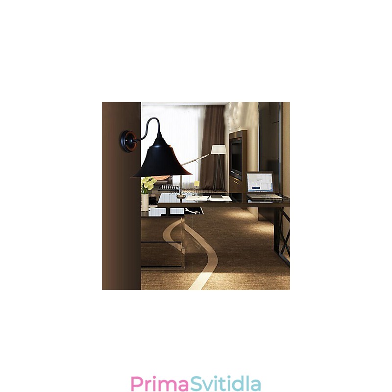 Designová nástěnná lampa ve stylu Duds Loft ve starém černém železném uzávěru