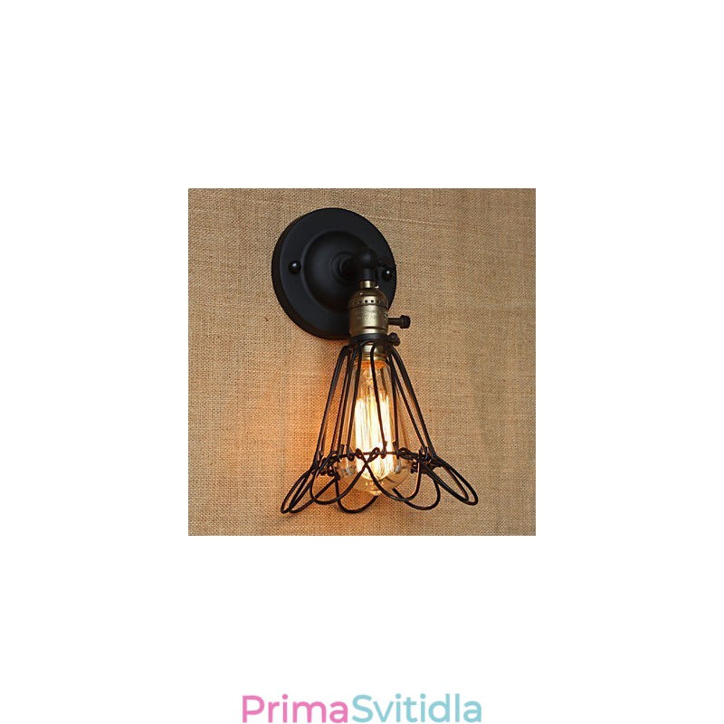 Americký průmyslový styl dekorativní nástěnné svítidlo železné pletivo plot