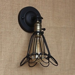 Americký průmyslový styl dekorativní nástěnné svítidlo železné pletivo plot