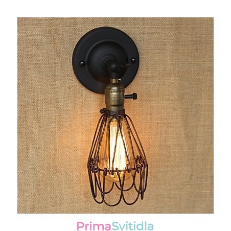 Americký průmyslový plot Dekorativní nástěnné svítidlo z rezavého železa