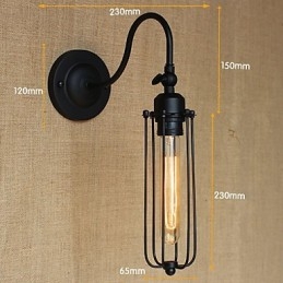 Umělecká minimalistická matná černá americká venkovská lampa do obývacího pokoje Ložnice Nástěnná lampa s balkónem Noční lampa