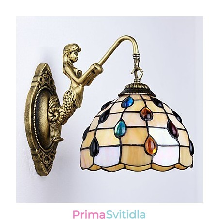 Evropská středomořská smluvní venkovská kreativní kovaná nástěnná lampa Skleněná světla Evropská středomořská smluvní venkovská kreativní kovaná nástěnná lampa Skleněná světla