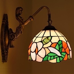 Evropská smluvní venkovská kreativní kovaná nástěnná lampa Skleněná světla