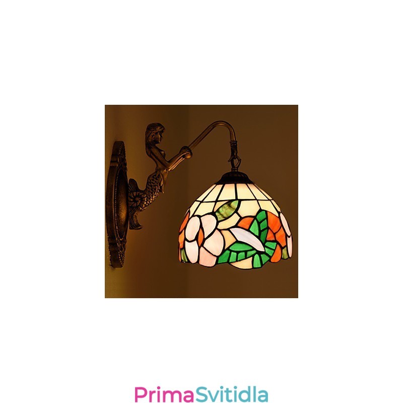 Evropská smluvní venkovská kreativní kovaná nástěnná lampa Skleněná světla