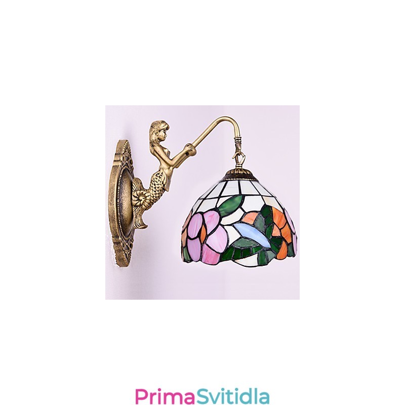 Evropská smluvní venkovská kreativní kovaná nástěnná lampa Skleněná světla