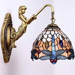 Evropská smluvní venkovská kreativní kovaná nástěnná lampa Skleněná světla