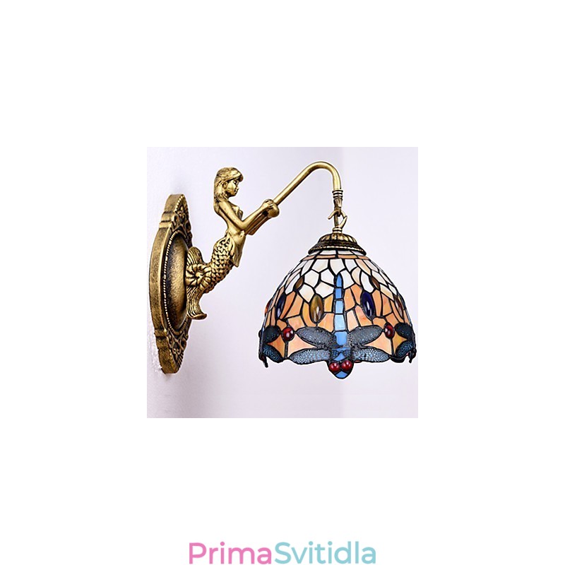 Evropská smluvní venkovská kreativní kovaná nástěnná lampa Skleněná světla