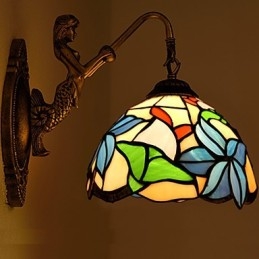 Evropská smluvní venkovská kreativní kovaná nástěnná lampa Skleněná světla
