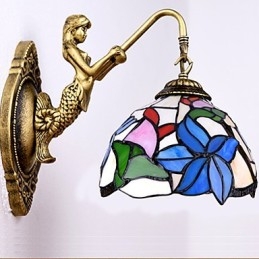 Evropská smluvní venkovská kreativní kovaná nástěnná lampa Skleněná světla