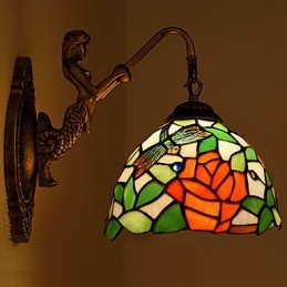 Evropská smluvní venkovská kreativní kovaná nástěnná lampa Skleněná světla