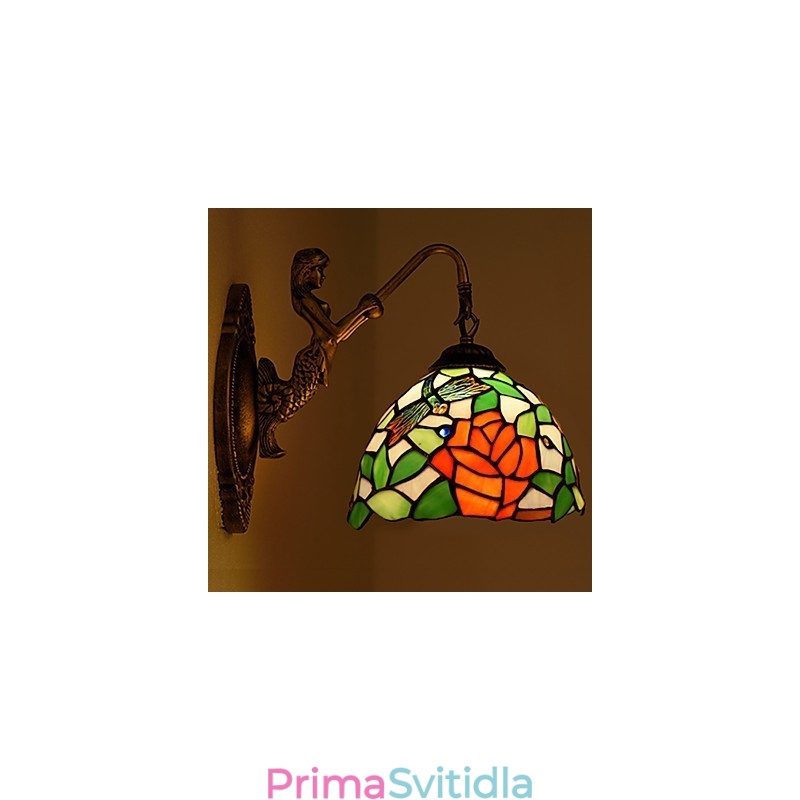Evropská smluvní venkovská kreativní kovaná nástěnná lampa Skleněná světla