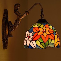 Evropská smluvní venkovská kreativní kovaná nástěnná lampa Skleněná světla
