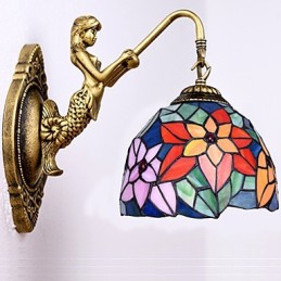 Evropská smluvní venkovská kreativní kovaná nástěnná lampa Skleněná světla