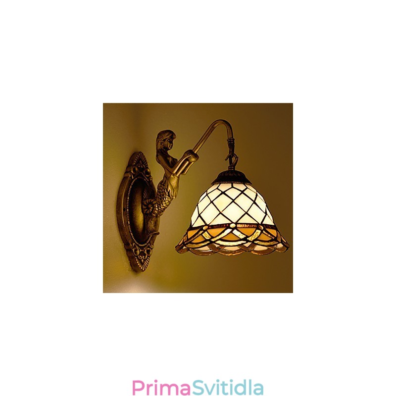 Evropská smluvní venkovská kreativní kovaná nástěnná lampa Skleněná světla
