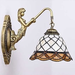 Evropská smluvní venkovská kreativní kovaná nástěnná lampa Skleněná světla