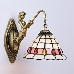 Evropská smluvní venkovská kreativní kovaná nástěnná lampa Skleněná světla