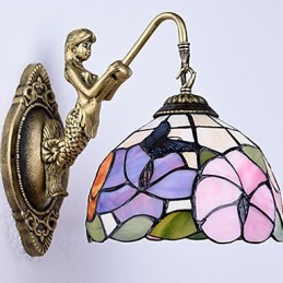 Evropská smluvní venkovská kreativní kovaná nástěnná lampa Skleněná světla
