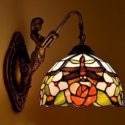 Evropská smluvní venkovská kreativní kovaná nástěnná lampa Skleněná světla