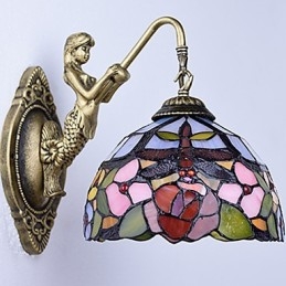 Evropská smluvní venkovská kreativní kovaná nástěnná lampa Skleněná světla
