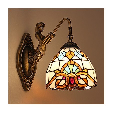 Evropská smluvní venkovská kreativní kovaná nástěnná lampa Skleněná světla Evropská smluvní venkovská kreativní kovaná nástěnná lampa Skleněná světla