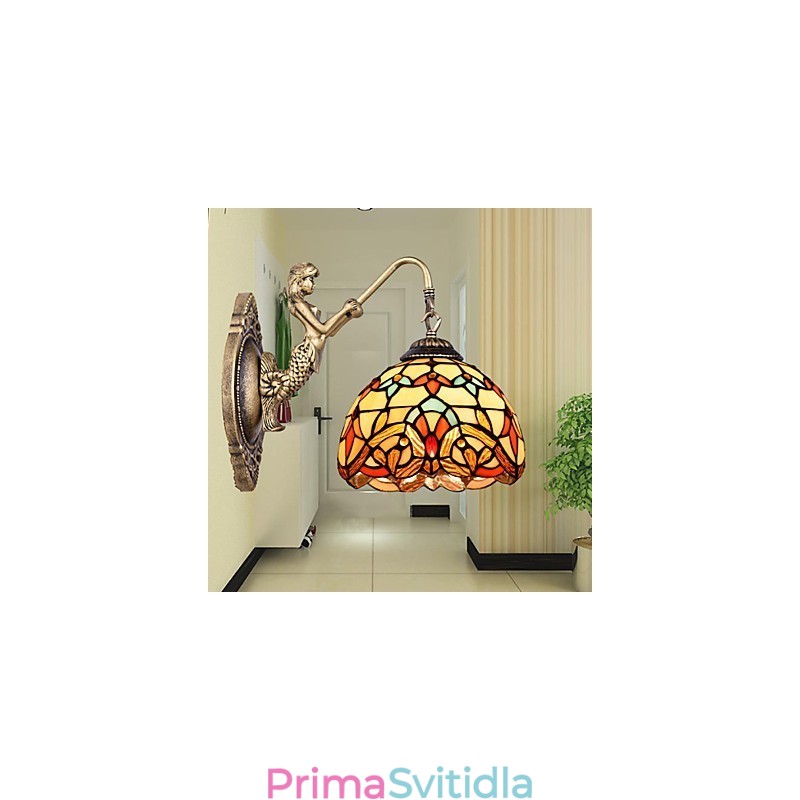 Evropská smluvní venkovská kreativní kovaná nástěnná lampa Skleněná světla