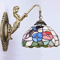 Evropská smluvní venkovská kreativní kovaná nástěnná lampa Skleněná světla