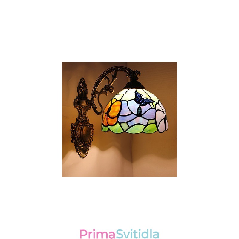 Evropská středomořská smluvní venkovská kreativní kovaná nástěnná lampa Skleněná světla