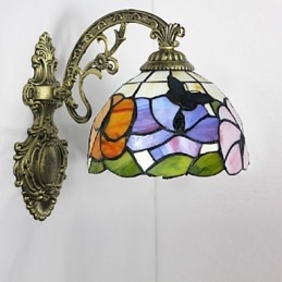 Evropská středomořská smluvní venkovská kreativní kovaná nástěnná lampa Skleněná světla