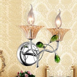 Nástěnné svícny Koupelnové osvětlení Svíčka Nástěnná svítidla Crystal Modern Contemporary Metal