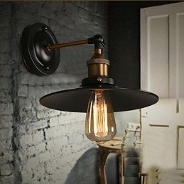 Creative Nordic Light Jednohlavá černá nástěnná lampa s deštníkem, která obnovuje starověké způsoby světla