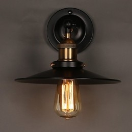 Creative Nordic Light Jednohlavá černá nástěnná lampa s deštníkem, která obnovuje starověké způsoby světla
