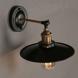 Creative Nordic Light Jednohlavá černá nástěnná lampa s deštníkem, která obnovuje starověké způsoby světla