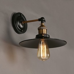Creative Nordic Light Jednohlavá černá nástěnná lampa s deštníkem, která obnovuje starověké způsoby světla
