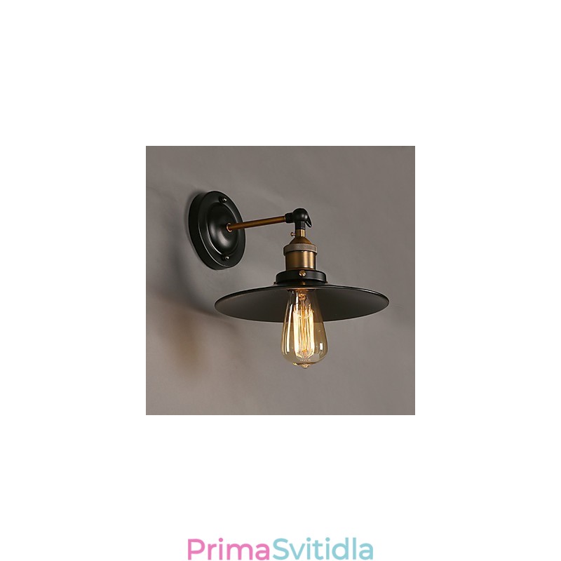 Creative Nordic Light Jednohlavá černá nástěnná lampa s deštníkem, která obnovuje starověké způsoby světla
