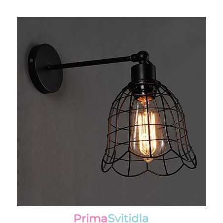Jednohlavá nástěnná průmyslová nástěnná lampa smluvně evropského typu nástěnná lampa z tepaného železa Jednohlavá nástěnná průmyslová nástěnná lampa smluvně evropského typu nástěnná lampa z tepaného železa
