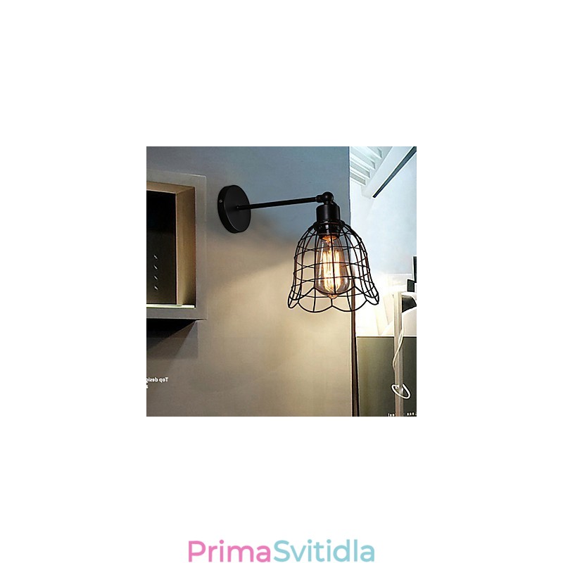 Jednohlavá nástěnná průmyslová nástěnná lampa smluvně evropského typu nástěnná lampa z tepaného železa