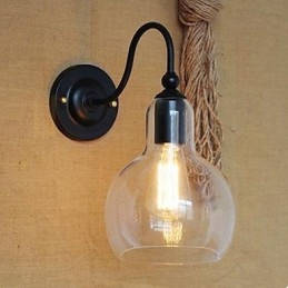 Moderní restaurace ozdoba nástěnná lampa tepané železné sklo