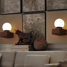 Ball Loft Kreativní nástěnná lampa Nástěnná lampa z tepaného železa Obnovení starých světel
