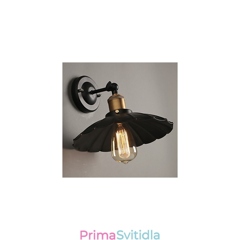 Kreativní schodiště obnovující starodávné způsoby Jednohlavá černá kovaná nástěnná lampa